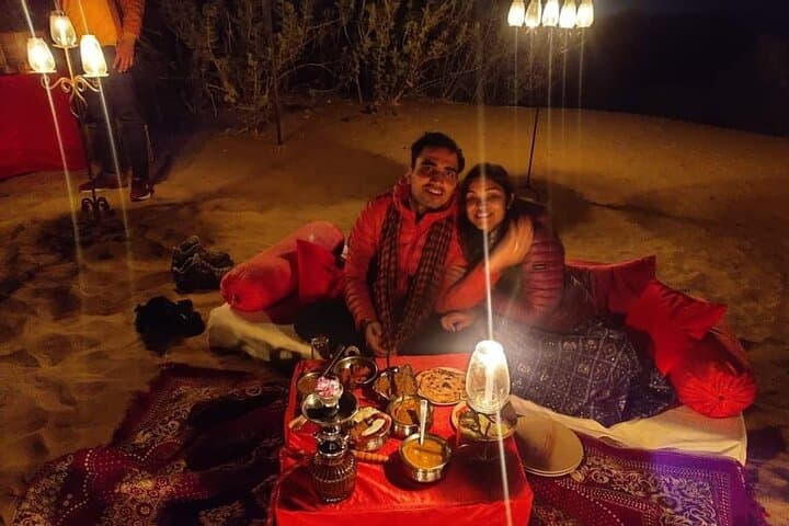 Sunset Dinner on Jaisalmer Dunes: Private Camel Safari & Campfire Feast