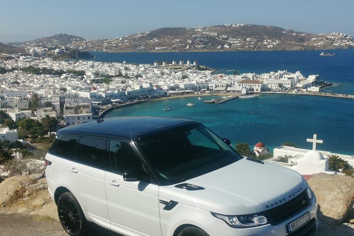 Mykonos in Three Hours: Private Luxury Range Rover Tour of Windmills, Little Venice & Beaches
