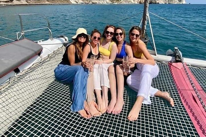 Private Santorini Catamaran Cruise: 5-Hour Caldera Sailing & Hot Springs photo 2