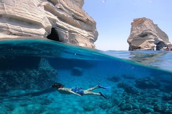 Full-Day Boat Tour Around Milos and Poliegos: Swim, Snorkel & Explore Kleftiko photo 3