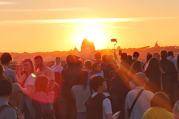 Rome Sunset & Night Private Golf Cart Tour with Gelato or Wine