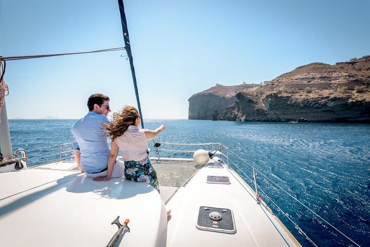 Santorini Catamaran Cruise: Caldera Sailing, Hot Springs & Sunset Views