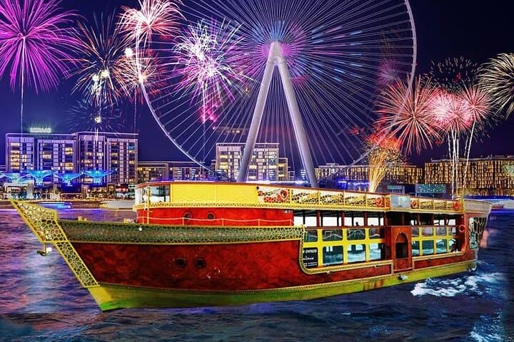 Dubai Marina Mega Dhow Dinner Cruise: Skyline Buffet & Live Entertainment
