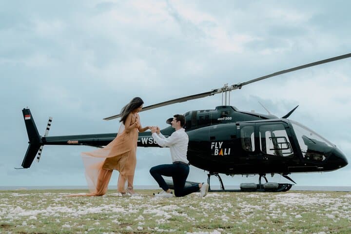 Romantic Helicopter Proposal Over Bali South Coastline