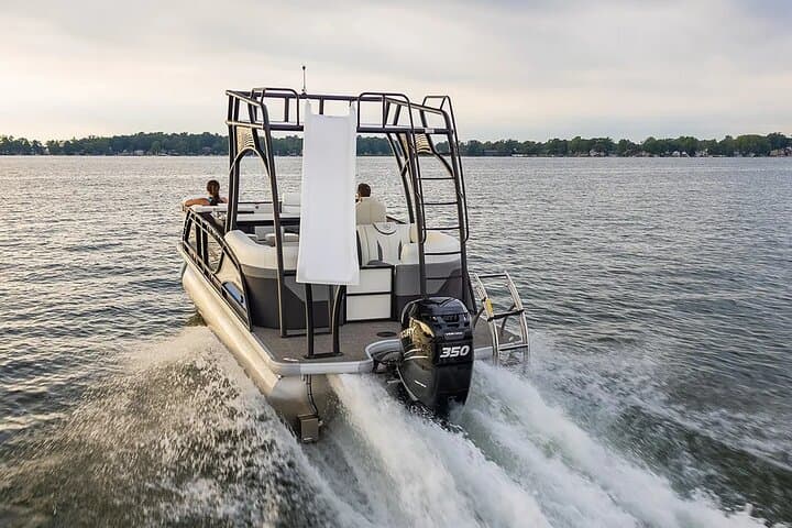 12-Hour Double-Decker Pontoon Rental with Slide on Yellow Lake, WI