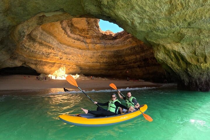 Kayak Benagil Cave from Carvalho Beach — Small Group Tour with 4K Photos
