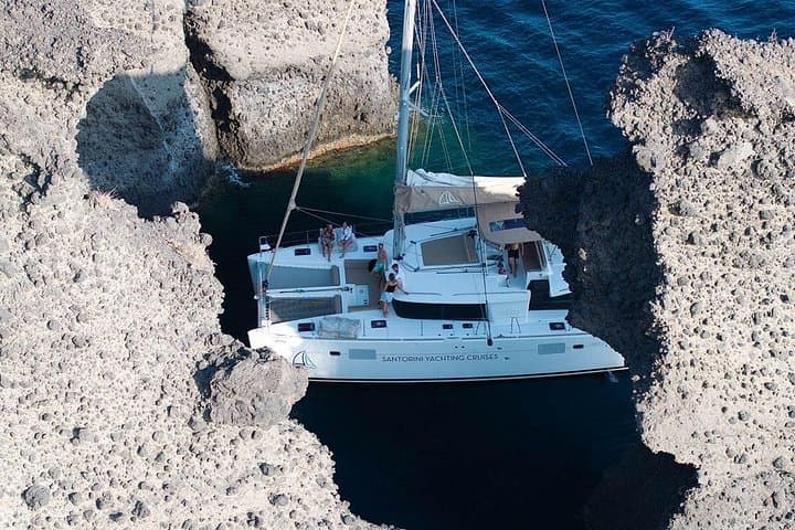 Santorini Catamaran Cruise to Caldera Hot Springs, Red Beach & Mesa Pigadia photo 4