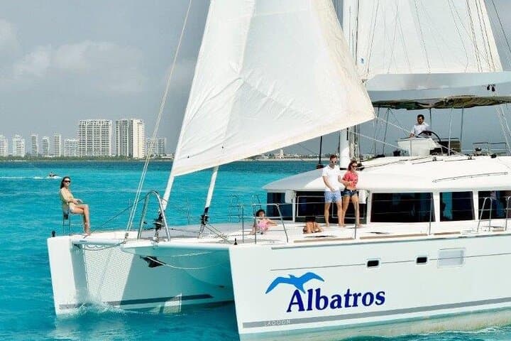 Luxury Catamaran to Isla Mujeres: Snorkel, Beach Club & Open Bar from Cancún photo 1