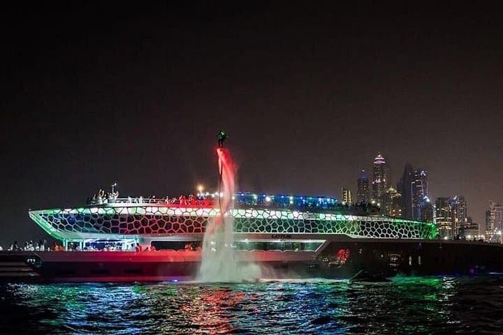Dubai Lotus Mega Yacht VIP Dinner Cruise with Unlimited Premium Drinks