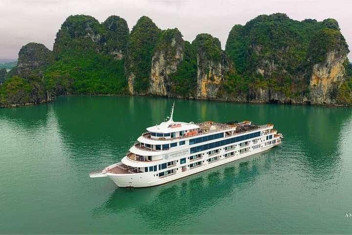 Ambassador Luxury Day Cruise in Halong Bay — Hanoi Transfers & Premium Buffet