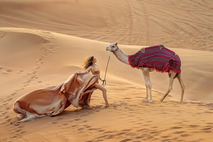 Dubai Desert Flying Dress Photoshoot in the Red Sand Dunes (Lahbab) photo 1