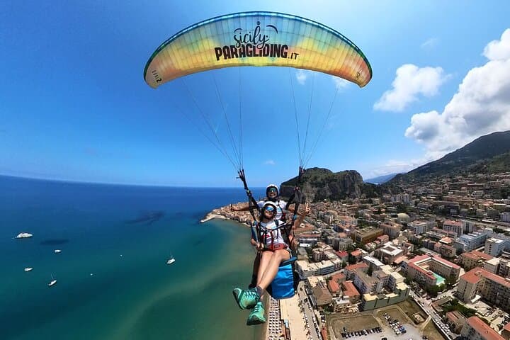 Tandem Paragliding over Cefalù's Coastline: 1-Hour Flight with GoPro Photos photo 1