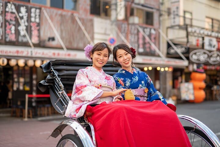 Shinsekai Rickshaw & Kimono Experience: Ride, Dress, and Explore Osaka photo 2