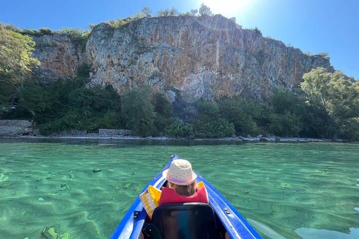 Kayak Lake Ohrid: Beach BBQ, Bay of Bones & Trpejca Village Day Tour photo 1