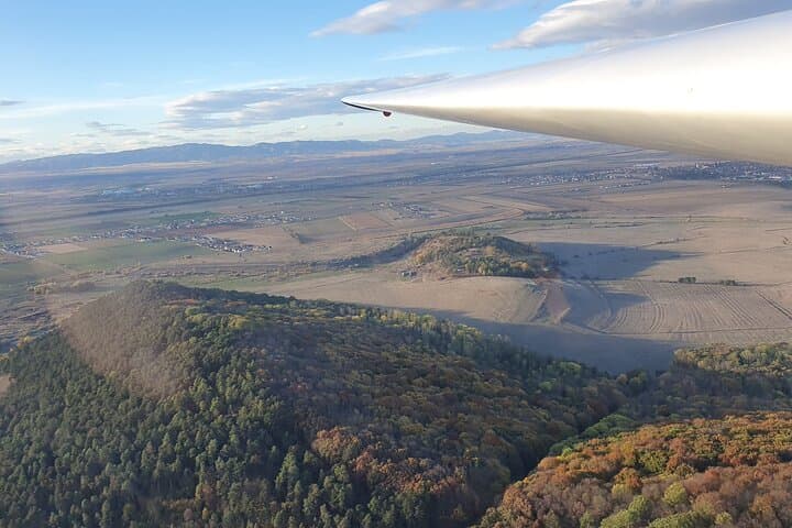 Glider Flight Over Transylvania: Soaring High Near Brașov