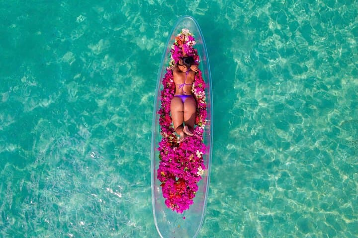 Clear Kayak Flowerbed Drone Photoshoot in Lucea, Jamaica — Luxury 1-Hour Experience photo 1