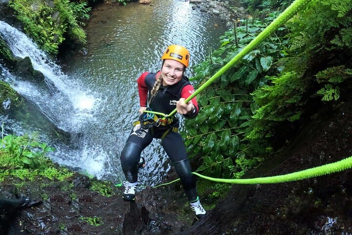 Canyoning in Ribeira dos Caldeirões: Azores Waterfall Rappels and Jumps
