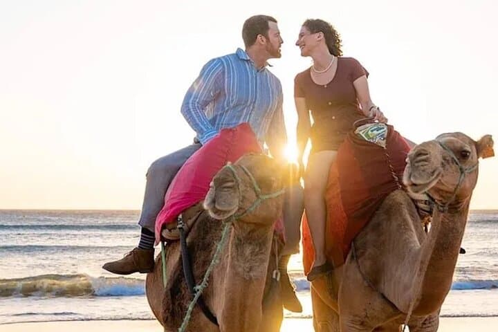 Sunset Camel Ride on Achakkar Beach: Cap Spartel Views & Beach Barbecue in Tangier