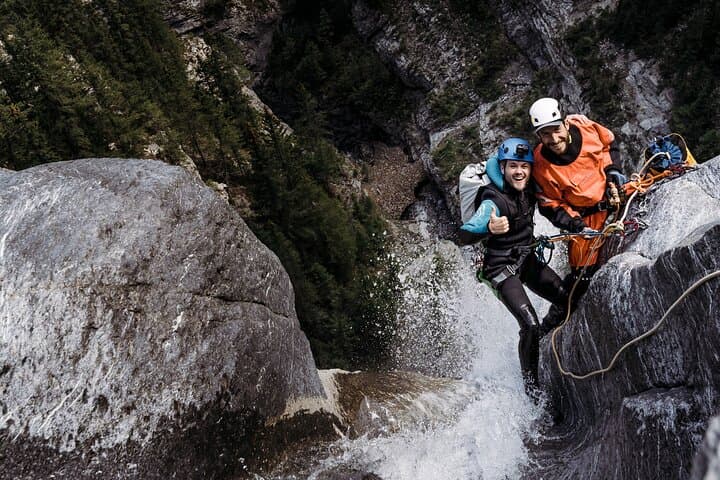 Heli Canyoning at Abraham Lake: Helicopter Drop, Slot Canyons & 45m Waterfall