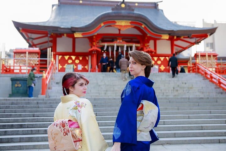 Kimono Walk in Kabukicho: Private Cultural Stroll to Hanazono Shrine
