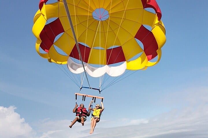 Bali Water Sports & Denpasar Private Tour — Tanjung Benoa Jet Ski, Parasail & City Sights
