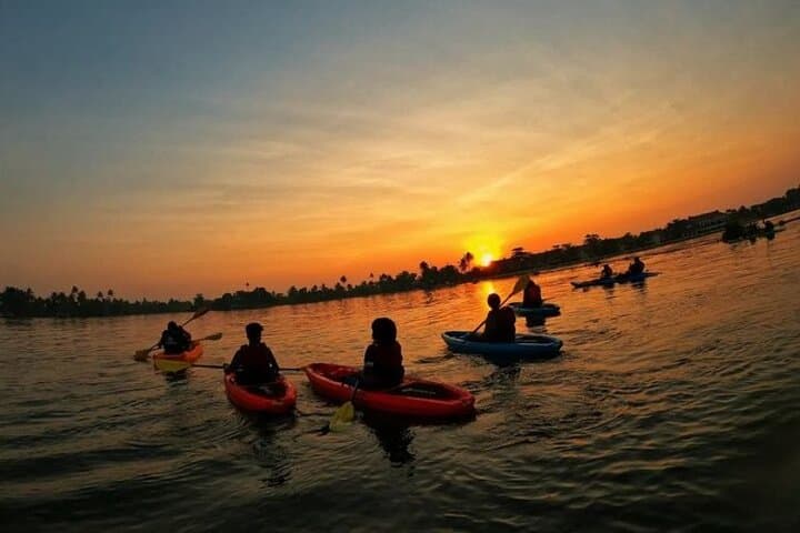 Sunset Kayaking Through Alleppey's Hidden Backwaters