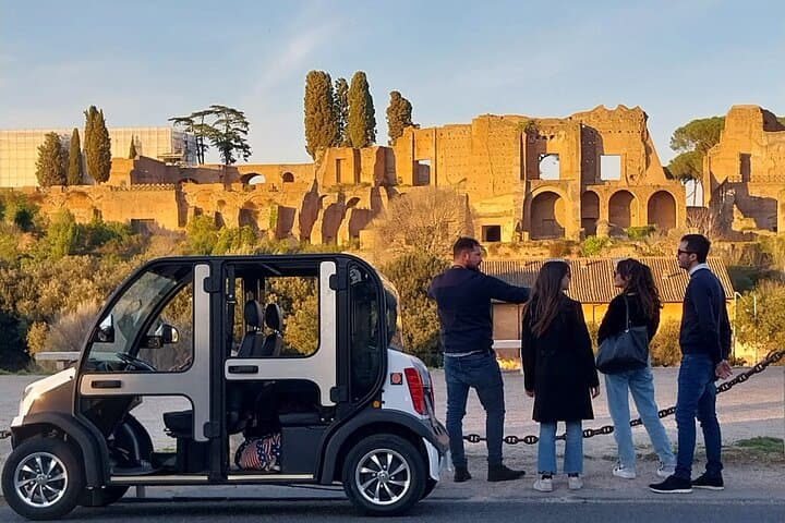 Private 3-Hour Rome Golf Car Tour: Colosseum, Appian Way & Local Tastes