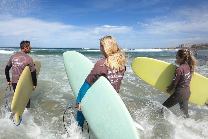 Porto Small-Group Surf Coaching with Photos — 3-Hour Beginner Surf Lesson