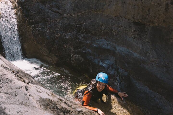 Heli Canyoning at Abraham Lake: Helicopter Drop, Slot Canyons & 45m Waterfall photo 4