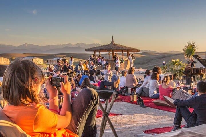 Agafay Desert Sunset Camel Ride and Starry Dinner from Marrakech