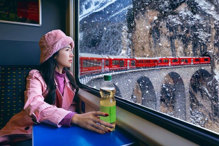 Bernina Red Train Day Trip: St. Moritz & Tirano from Milan