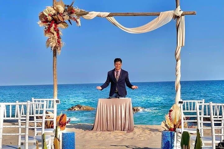 Beach Wedding at 8 Waterfalls — Cabo San Lucas Sunset Ceremony photo 6