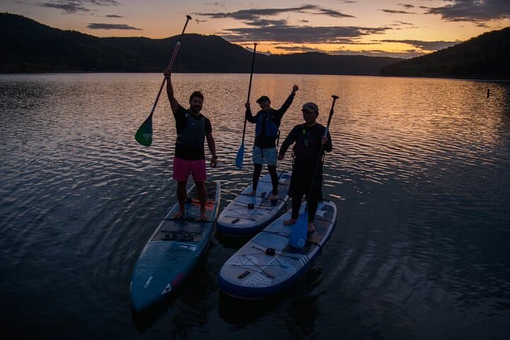 Sunset and Light-Up SUP on Chubetsu Lake near Mt. Asahidake photo 2