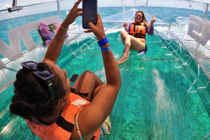 Transparent Boat Tour in Isla Mujeres: Clear-Bottom Cruise to Coral Reefs photo 1
