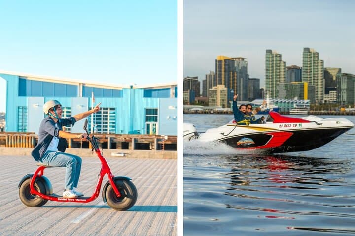 San Diego Self-Drive Speedboat and iRide GPS Scooter Combo — Bay & City Adventure