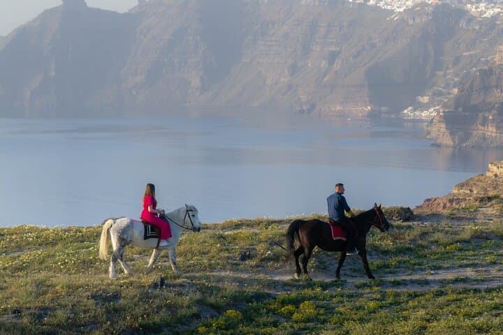 Sunset Horse Riding to Santorini Caldera: Megalochori to Black Beach photo 4