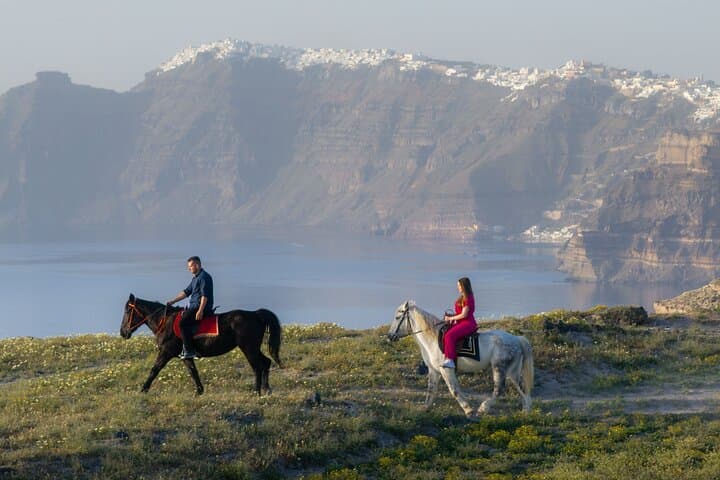 Sunset Horse Riding to Santorini Caldera: Megalochori to Black Beach photo 5