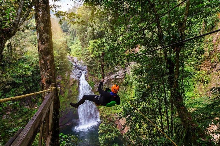 Juan Curi Waterfall and Adventure Park Day Tour — Zipline, Abseil & Swim near San Gil