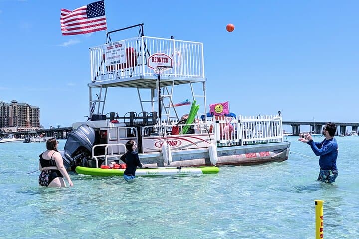 Back Porch Pontoon Crab Island Rental: Destin Day Boat with Games, Snorkeling & Paddleboards