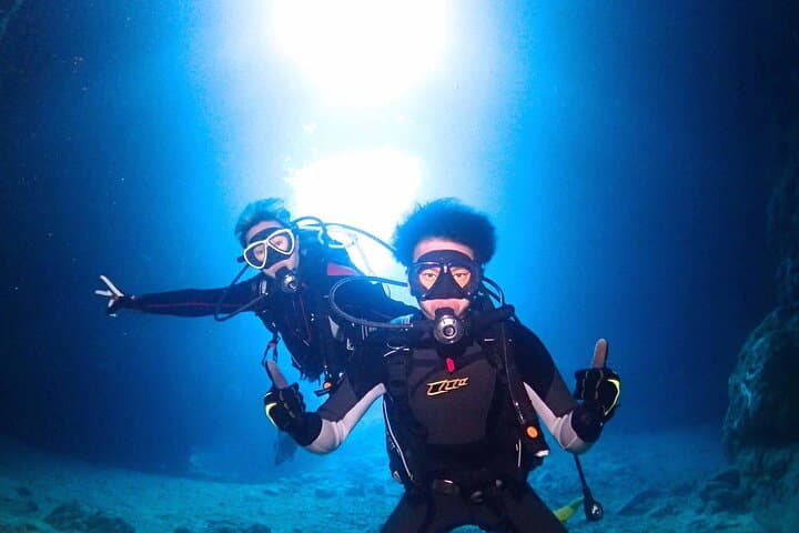 Private Blue Cave Diving Tour in Onna, Okinawa — Guided Boat Dive with 4K Photos