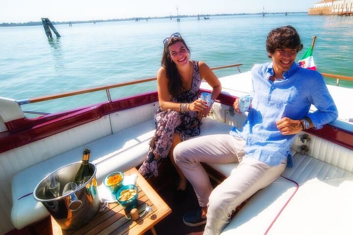 Sunset Cocktail Cruise on Venice Lagoon: Private Vintage Boat Experience