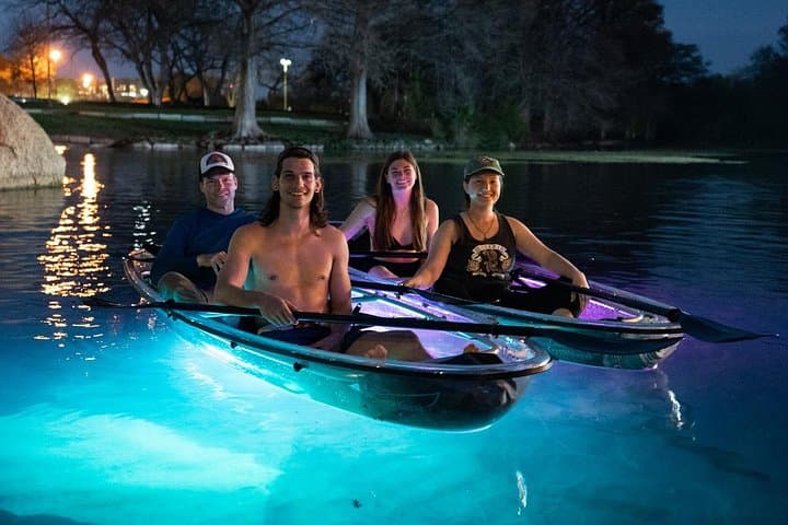 Night Kayaking the San Marcos River: Crystal Kayak Glow Tour Under the Stars photo 3