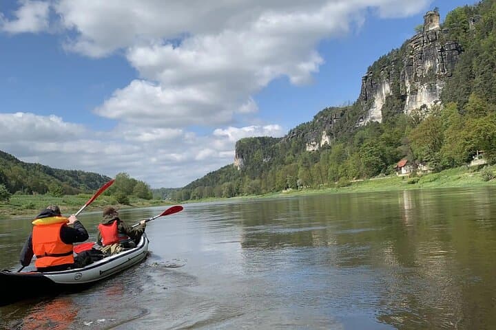 Canoe the Elbe: Sandstone Cliffs & Bastei Views in Saxon Switzerland
