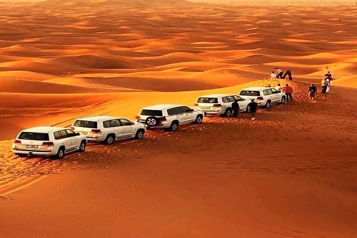 Morning Dubai Desert Safari: Dune Bashing, Camel Ride & Sandboarding in Lahbab