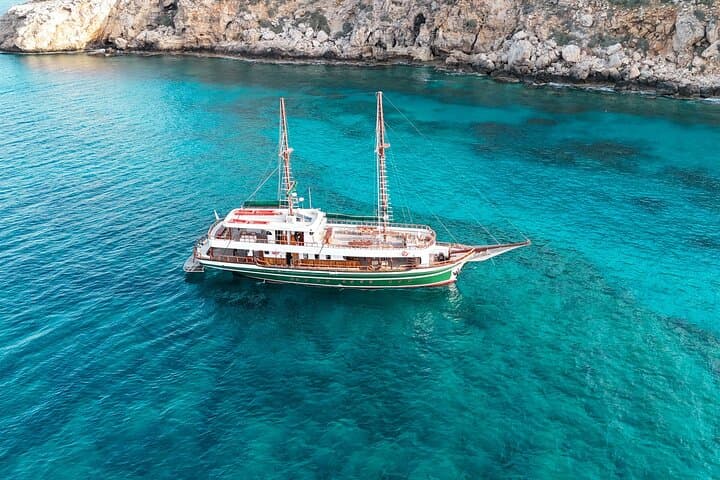 Golden Hour Sunset Cruise: Protaras Blue Lagoon, Fig Tree Bay & Varosha View
