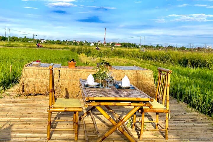 Romantic Dinner on the Paddy Field in Hoi An: Sunset Basket Boat & Bamboo BBQ