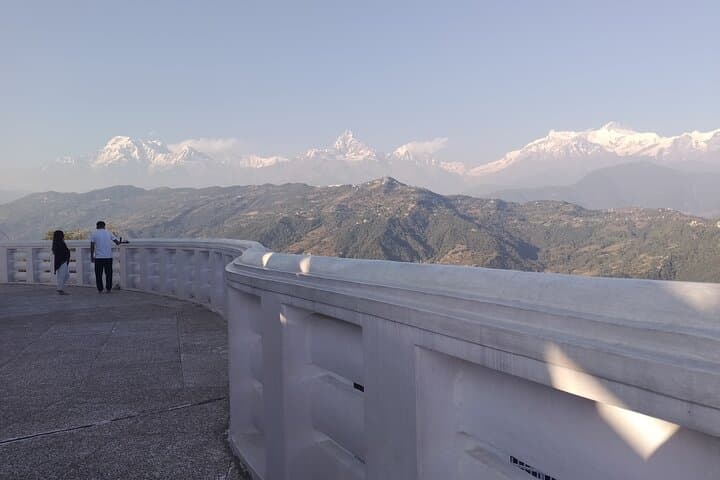 Sunset at World Peace Stupa: Private Pokhara Car Tour & Annapurna Panorama photo 2