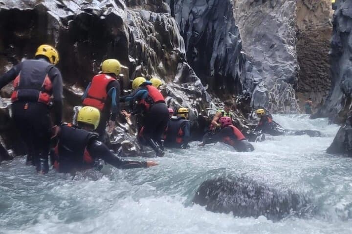 Canyoning the Alcantara Gorges: Basalt Cliffs, River Rapids and Guided Adventure Near Taormina
