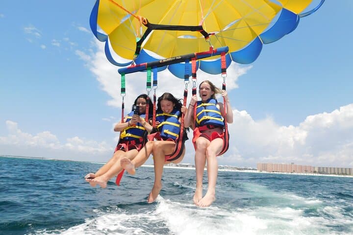 Sky High Parasailing from Marina Cafe — Destin Parasail Tours & Crab Island Views photo 1