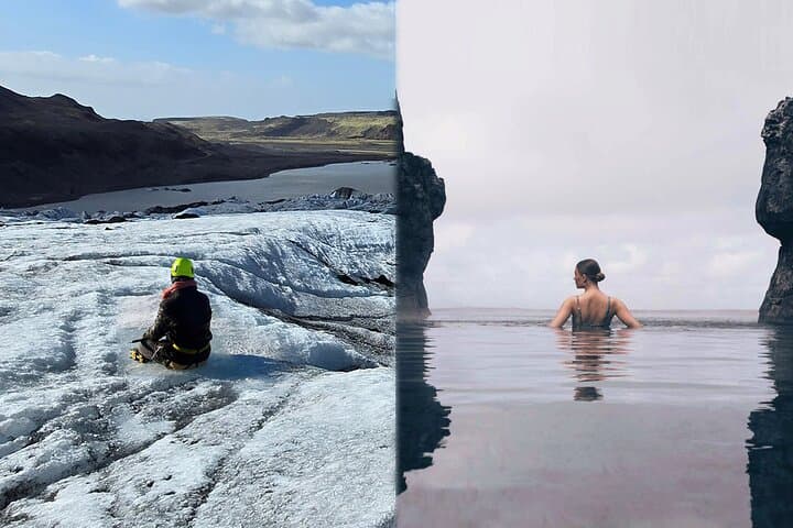 Sólheimajökull Glacier Hike with Seljalandsfoss & Sky Lagoon: Day Trip from Reykjavík